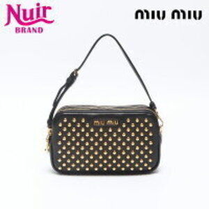 Miu Miu Studded Clutch Handbag Black